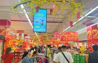 Người dân rục rịch đến siêu thị mua bánh kẹo, quần áo tết 