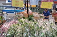 Rau quả đầy kệ tại siêu thị Co.opmart Hà Nội. Ảnh: M.TRANG