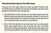 The Coffee House lên tiếng về nguồn nguyên liệu liên quan đến Công ty Hạ Long