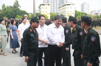 Cán bộ nguồn Ủy viên Trung ương chiêm ngưỡng Cảnh sát cơ động diễn tập