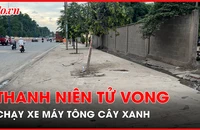 Đi dự tiệc về, chạy xe máy tông cây xanh, thanh niên tử vong