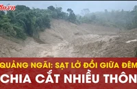Sạt lở trong đêm ở Quảng Ngãi: Đất đá vùi lấp 3,5 ha hoa màu, nứt gãy đường giao thông