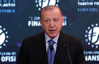 Tổng thống Thổ Nhĩ Kỳ Tayyip Erdogan phát biểu trong cuộc họp ở thành phố Istanbul (Thổ Nhĩ Kỳ) ngày 3-20. Ảnh: REUTERS