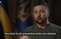 Tổng thống Ukraine Vladimir Zelensky trả lời phỏng vấn với kênh BBC ngày 7-10. Ảnh: BBC