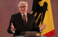 Tổng thống Đức Frank-Walter Steinmeier phát biểu trước giới truyền thông vào ngày 28-5-2021 tại thủ đô Berlin (Đức). Ảnh: GETTY IMAGES