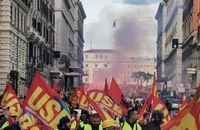 Biểu tình ở thủ đô Rome (Ý) ngày 3-12. Ảnh: RT