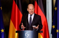 Thủ tướng Đức Olaf Scholz tại cuộc họp báo tại thủ đô Berlin (Đức) ngày 12-12. Ảnh: REUTERS