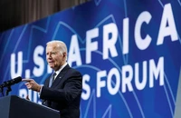 Tổng thống Mỹ Joe Biden phát biểu quan tại diễn đàn Doanh nghiệp Mỹ-Châu Phi tại Hội nghị thượng đỉnh Mỹ-Châu Phi năm 2022 ở thủ đô Washington D.C. ngày 14-12. Ảnh: REUTERS