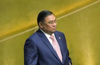 Bộ trưởng Ngoại giao chính quyền quân sự Myanmar Wunna Maung Lwin tại Trụ sở Liên Hợp Quốc ở thành phố New York (Mỹ) ngày 2-10-2015. Ảnh: REUTERS