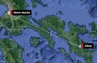 Đường bay dự kiến của máy bay Cessna 340 mất tích ở Philippines ngày 18-2. Ảnh: CNN