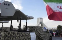 Một máy bay không người lái của Iran trưng bày tại lễ kỷ niệm Cách mạng Hồi giáo ngày 11-2. Ảnh: AP