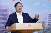 Thủ tướng Chính phủ Phạm Minh Chính chủ trì Hội nghị trực tuyến toàn quốc về tháo gỡ khó khăn, vướng mắc, thúc đẩy phát triển nhà ở xã hội. Ảnh: VGP