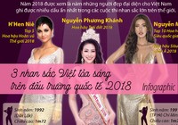 3 nhan sắc Việt tỏa sáng trên đấu trường quốc tế 2018