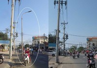 Phản hồi: Đã bứng trụ điện giữa đường