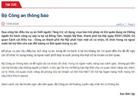 Bộ Công an thông tin việc phong tỏa tài khoản vụ Đồng Tâm