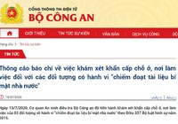 Khám xét khẩn cấp chỗ ở của 3 người chiếm đoạt bí mật nhà nước