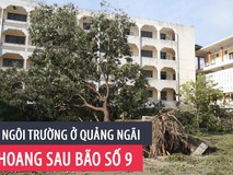 Nhiều trường học ở Quảng Ngãi tan hoang sau...