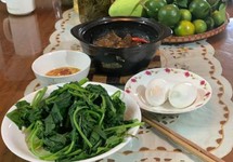 Người xứ Quảng có món rau lang kho mắm cái đặc biệt