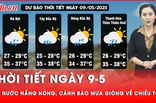 Thời tiết ngày 09-05: Cả nước nắng nóng, cảnh báo mưa giông về chiều tối 