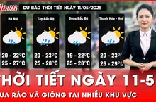 Dự báo thời tiết ngày 11-5: Bắc Bộ mưa giông, Trung Bộ có nguy cơ sạt lở