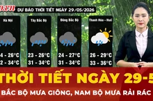 Dự báo thời tiết ngày 29-5: Bắc Bộ mưa giông, Nam Bộ mưa rải rác