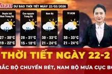 Dự báo thời tiết ngày 22-2: Bắc Bộ chuyển rét, Nam Bộ mưa cục bộ 
