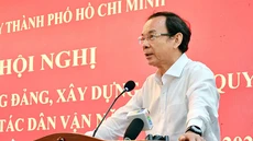 Bí thư TP.HCM Nguyễn Văn Nên phát biểu tại hội nghị.