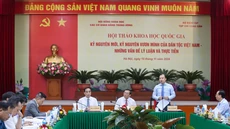 Quang cảnh hội thảo khoa học quốc gia “Kỷ nguyên mới, kỷ nguyên vươn mình của dân tộc Việt Nam - Những vấn đề lý luận và thực tiễn”.