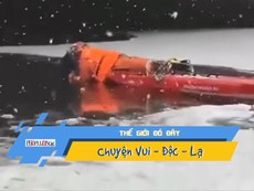 Giải cứu hai mẹ con mắc kẹt dưới sông băng