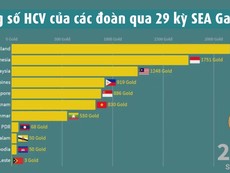 Video biểu đồ HCV các đoàn qua 29 kỳ SEA Games
