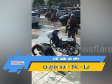 Video: Bị cảnh sát 'hành' kiểu độc vì không đội nón bảo hiểm