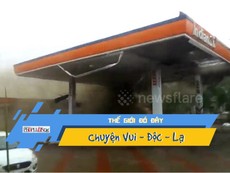 Video: Trạm xăng phát nổ do bão