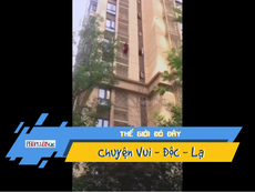 Video: Cụ bà 84 tuổi leo ra ngoài chung cư để... hóng gió trời
