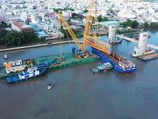Dự án ngăn triều lớn nhất Việt Nam nhìn từ trên cao