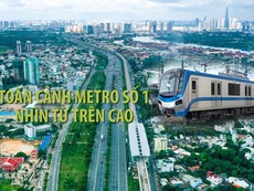 Toàn cảnh tuyến metro số 1 nhìn từ trên cao