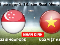 Nhận định U-22 Việt Nam - U-22 Singapore (19 giờ ngày 3-12)