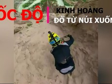 Kinh hoàng tốc độ xe đạp đổ từ đỉnh núi xuống