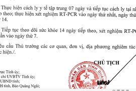 Quảng Ngãi thay đổi việc cách ly với người đã tiêm vaccine ngừa COVID-19