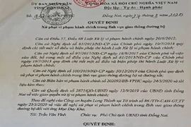 Người vi phạm giao thông kiện chủ tịch tỉnh Đồng Nai