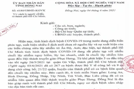 Người từ TP.HCM đến Đồng Nai phải cách ly 21 ngày