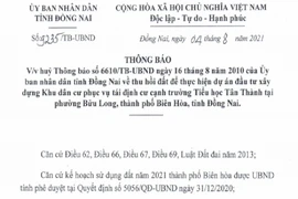 Đồng Nai: Bỏ dự án khu dân cư hơn 10 năm không thực hiện