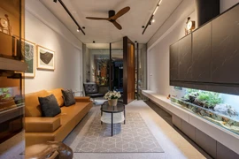 Ngôi nhà độc đáo với cây cầu nhỏ ở mặt tiền 