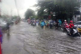 Mưa lớn gây ngập nhiều đường ở Cần Thơ 