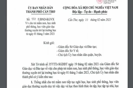 Cần Thơ cho học sinh trở lại trường học từ ngày 1-3