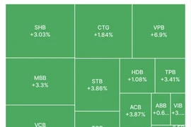 Ngân hàng dẫn sóng, VN-Index bứt phá trong 'cơn mưa xanh'