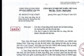 Quảng Ninh thông báo khẩn tạm dừng vận tải khách 