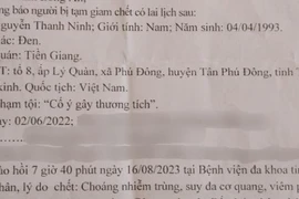 Vụ bé trai 18 tháng bị người tình của mẹ đánh tử vong: Bị cáo chết trước ngày xử phúc thẩm