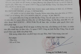 Tìm chủ 2 xe máy bỏ ở Bà Rịa-Vũng Tàu