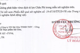Thú y kết luận thịt heo thảo mộc Sagri an toàn