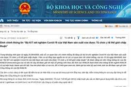 Bộ KH&CN: Thông tin sai bộ kit test được WHO chấp thuận là do báo chí